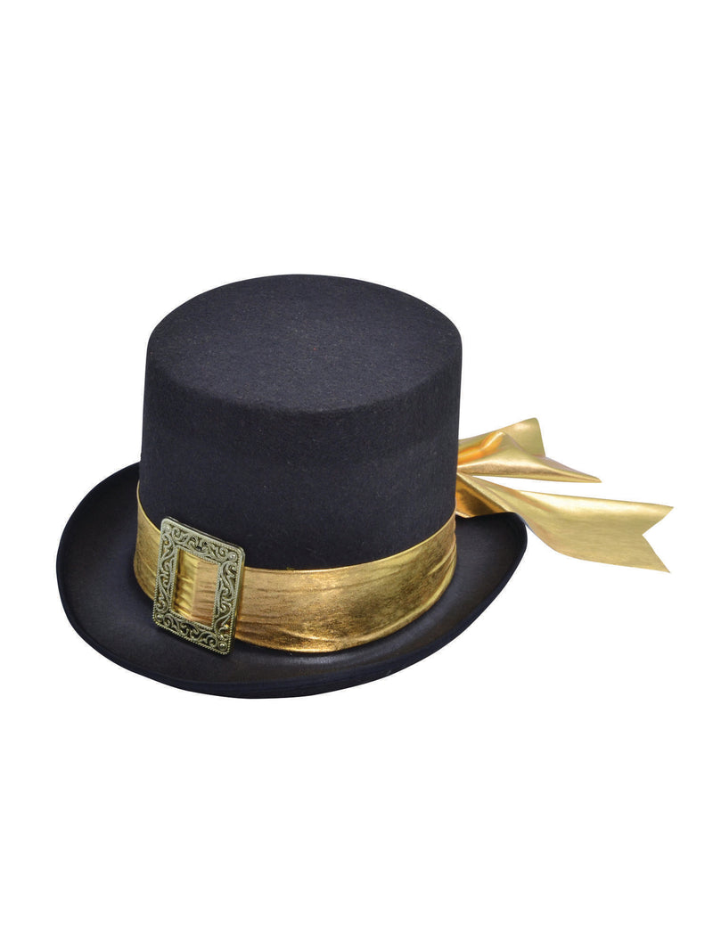 Black Top Hat With Gold Belt