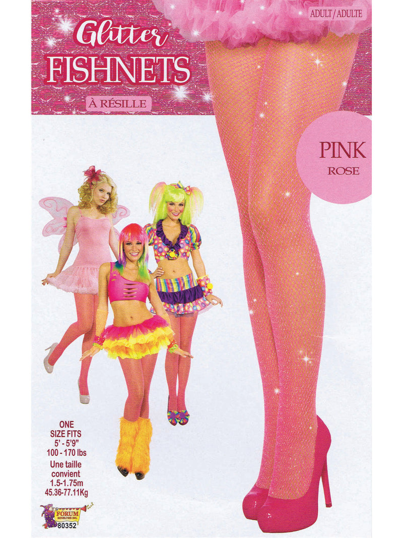 Pink Glitter Fishnet Stocking Costume Accessory